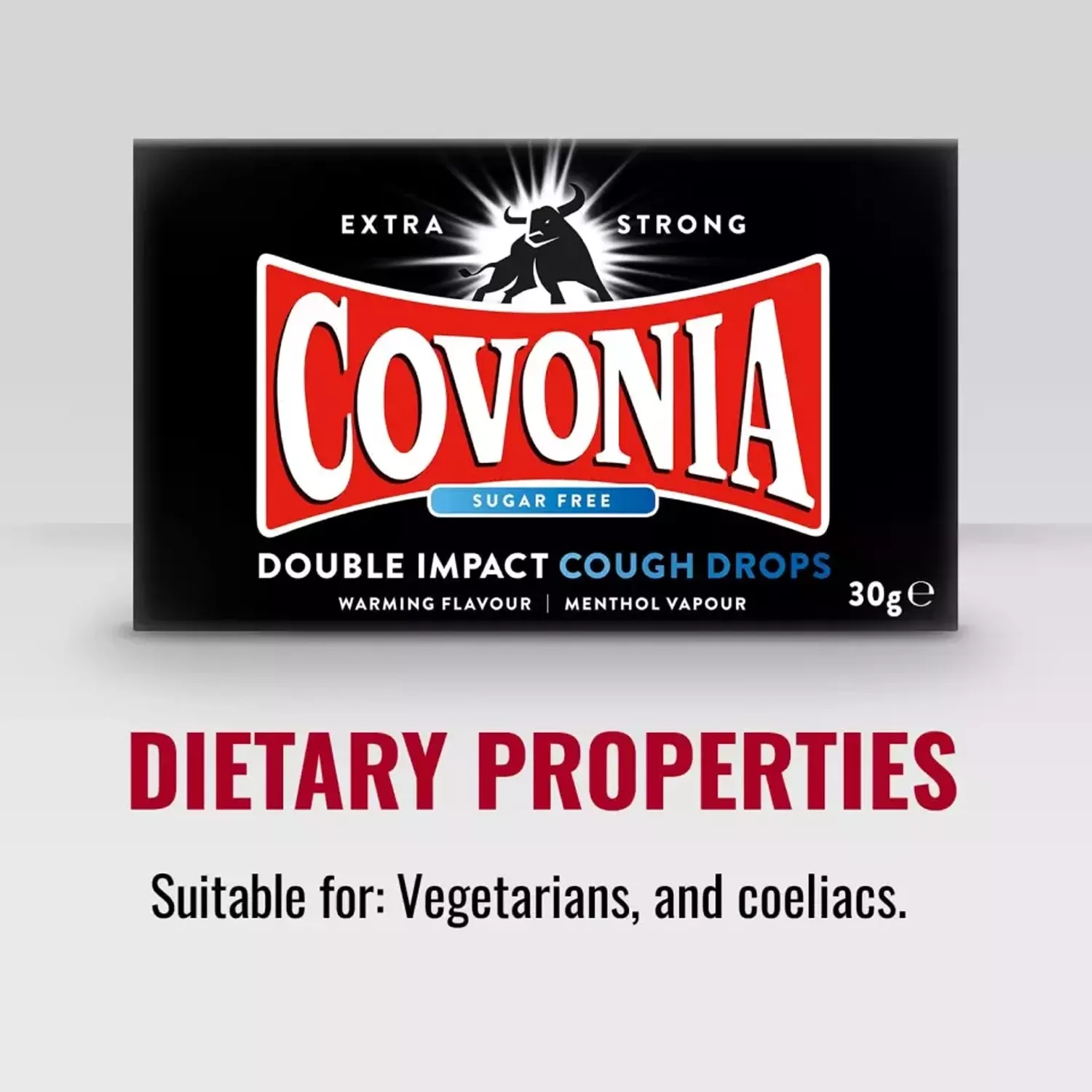 Covonia Double Impact Sugar Free Cough Drops 30g