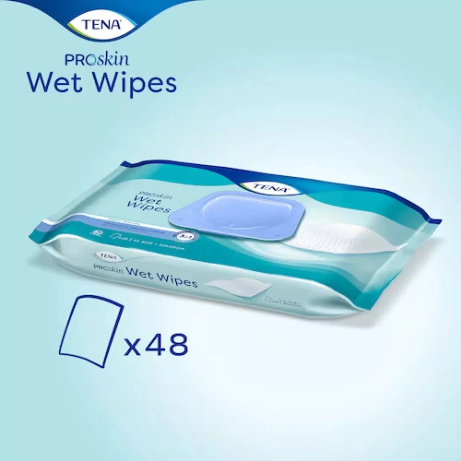 Tena Proskin Wet Wipes XL 48 Wipes - Pack of 12