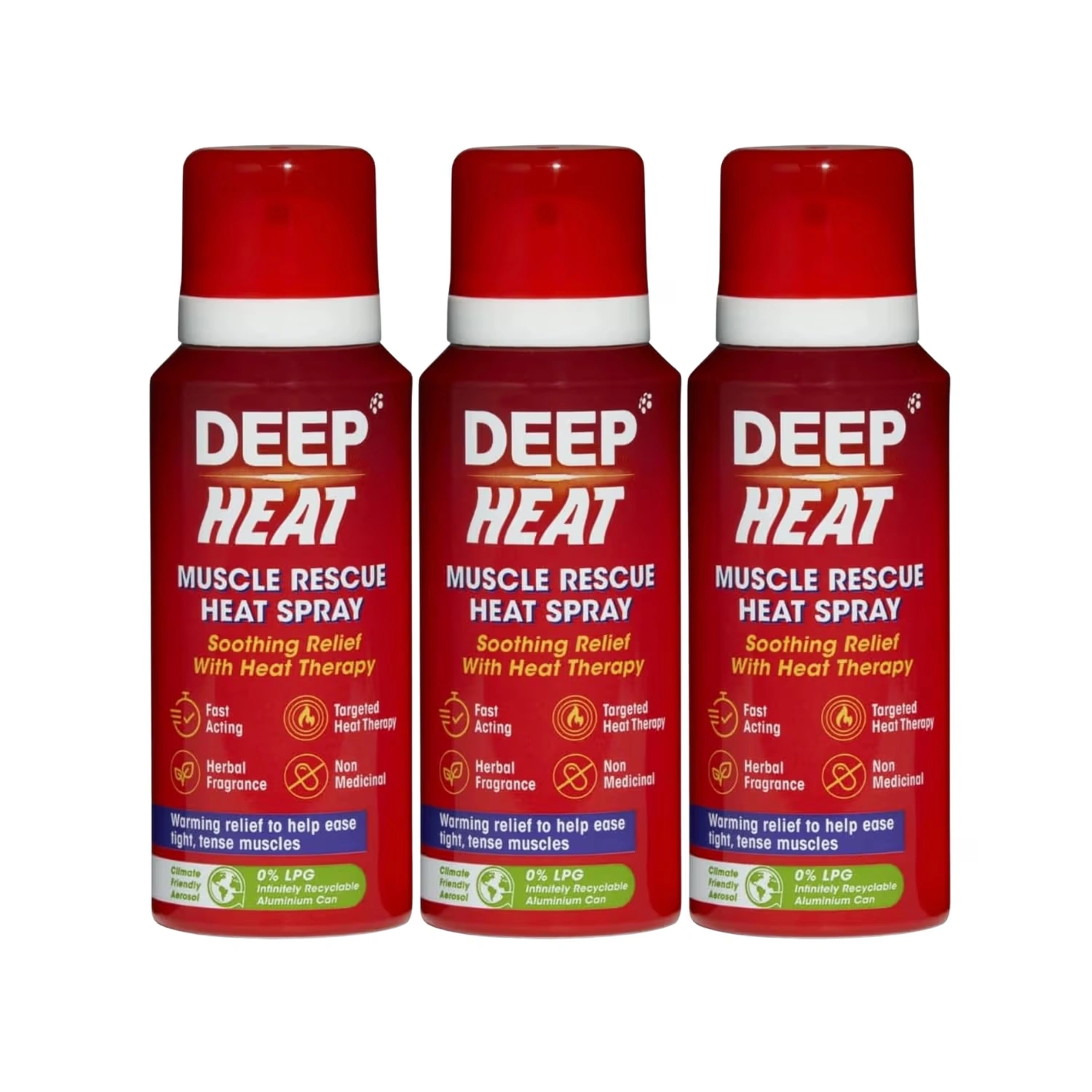 Deep Heat Muscle Rescue Heat Spray 72.5ml x 3 Pack