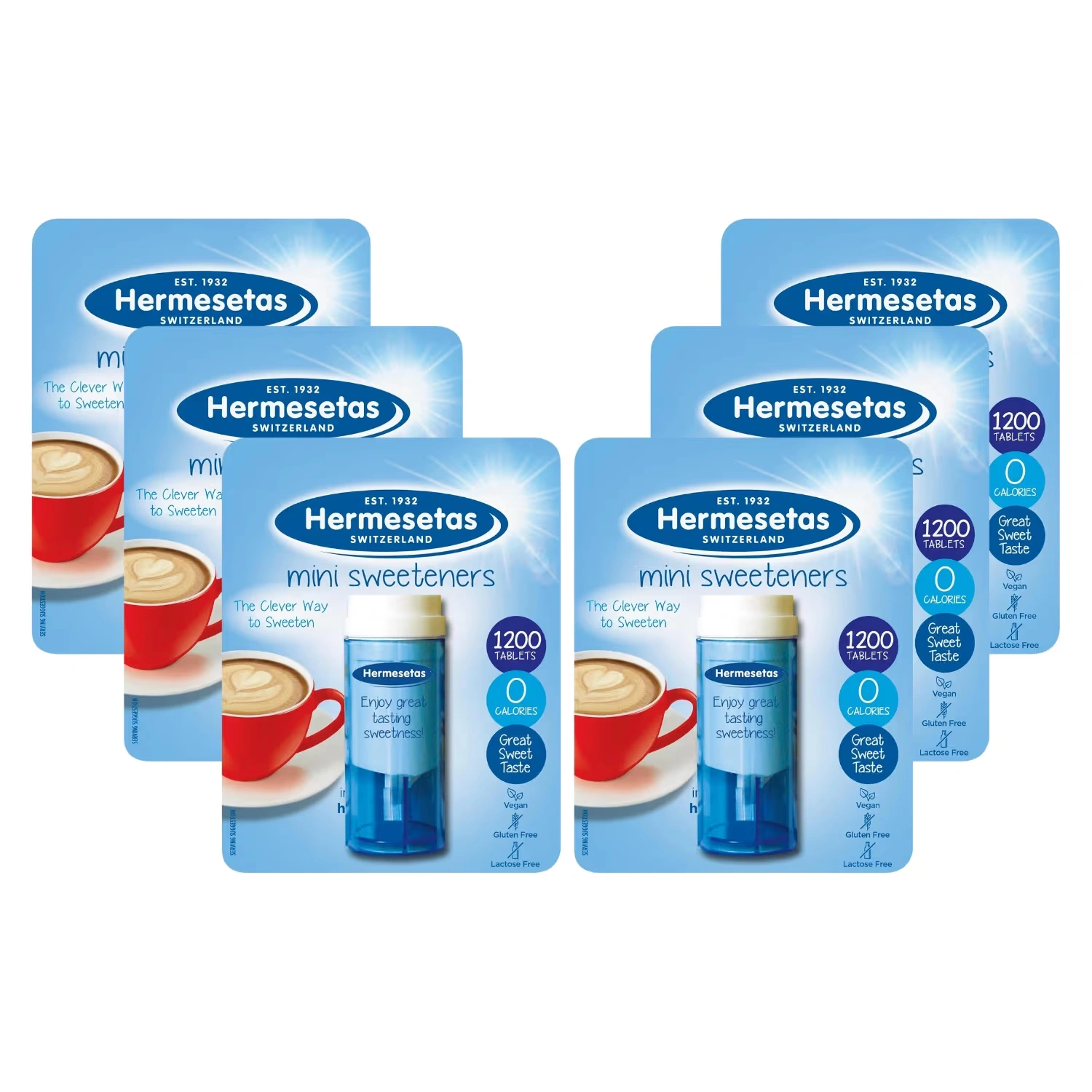 Hermesetas Mini Sweeteners Original 1200 Tablets (Pack of 6)