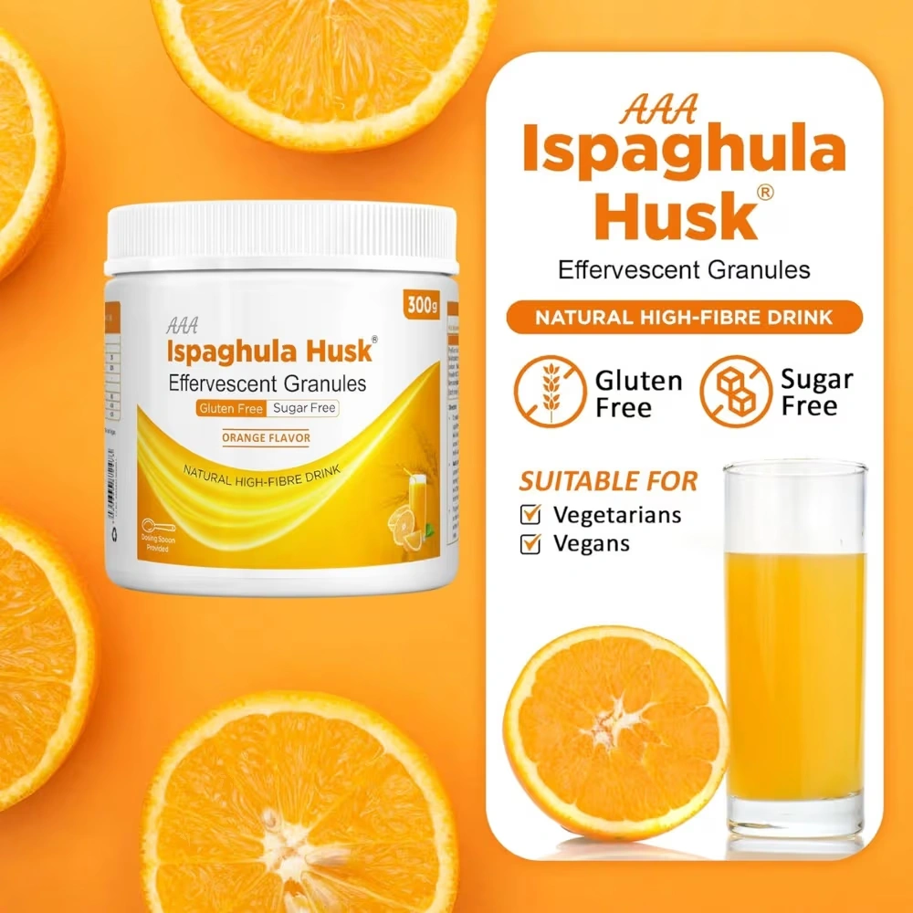 AAA Ispaghula Psyllium Husk Powder Orange Flavor 300g