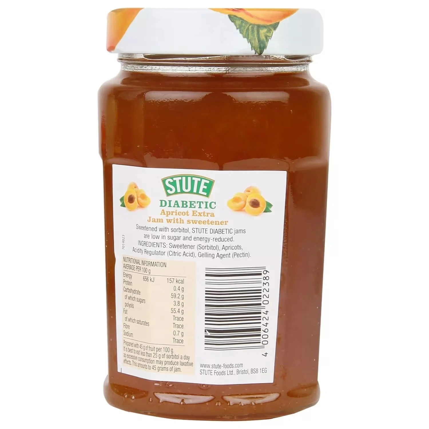 Stute Diabetic Apricot Extra Jam 430g x 2 Packs
