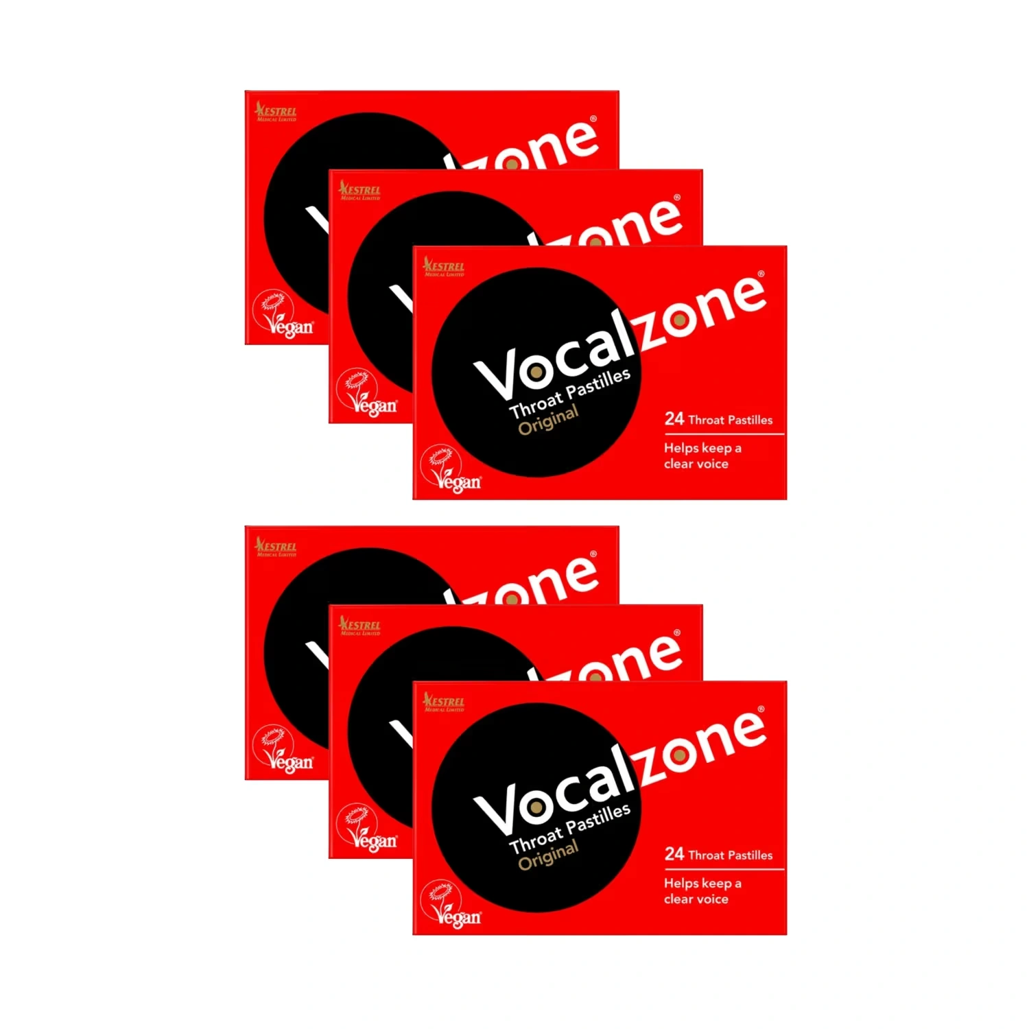 Vocalzone Original - 24 Throat Pastilles (Pack of 6)