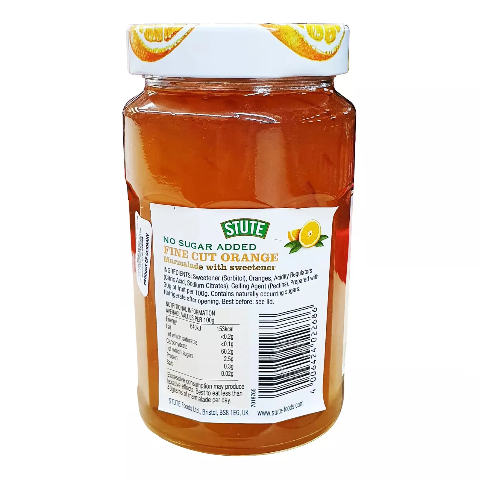 Stute Diabetic Fine Orange Marmalade 430g x 2 Packs