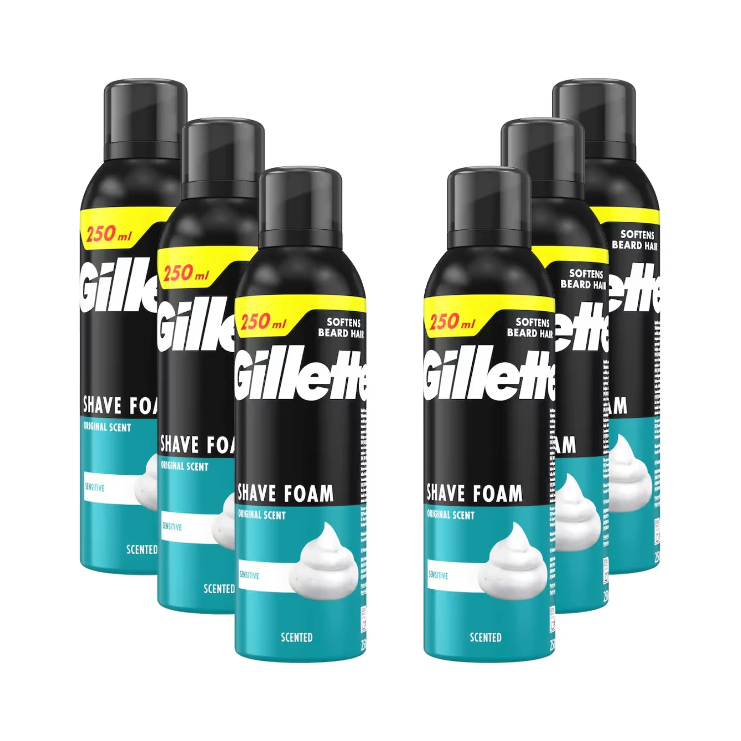 Gillette Shaving Foam Sensitive 250ml x 6 Packs
