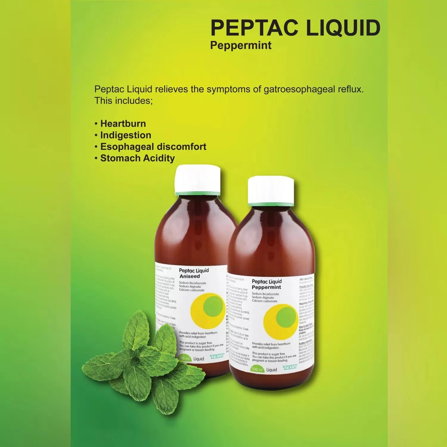Peptac Liquid Peppermint 500ml x 6Packs