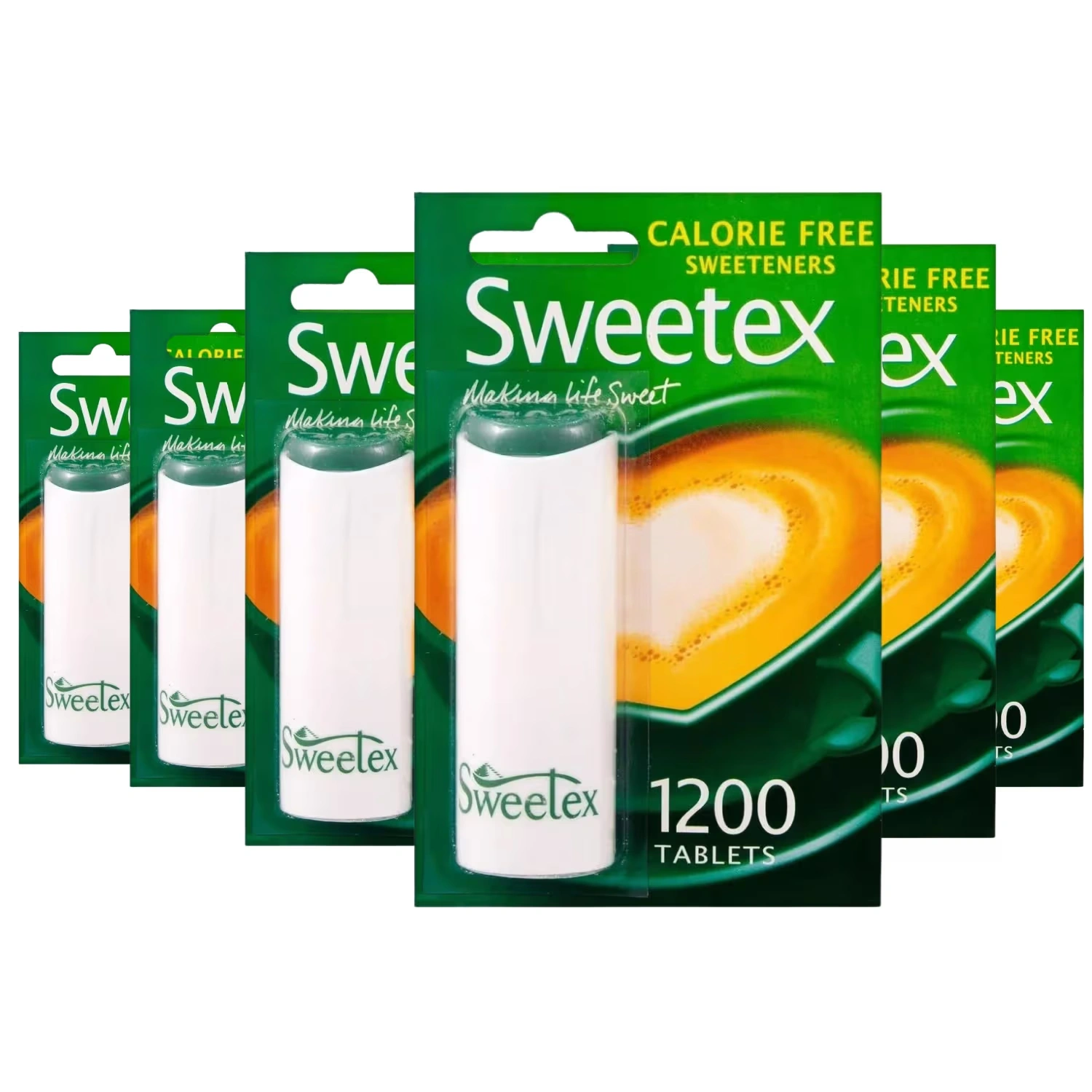 Sweetex Sweeteners Calorie-Free 1200 Tablets (Pack of 6)