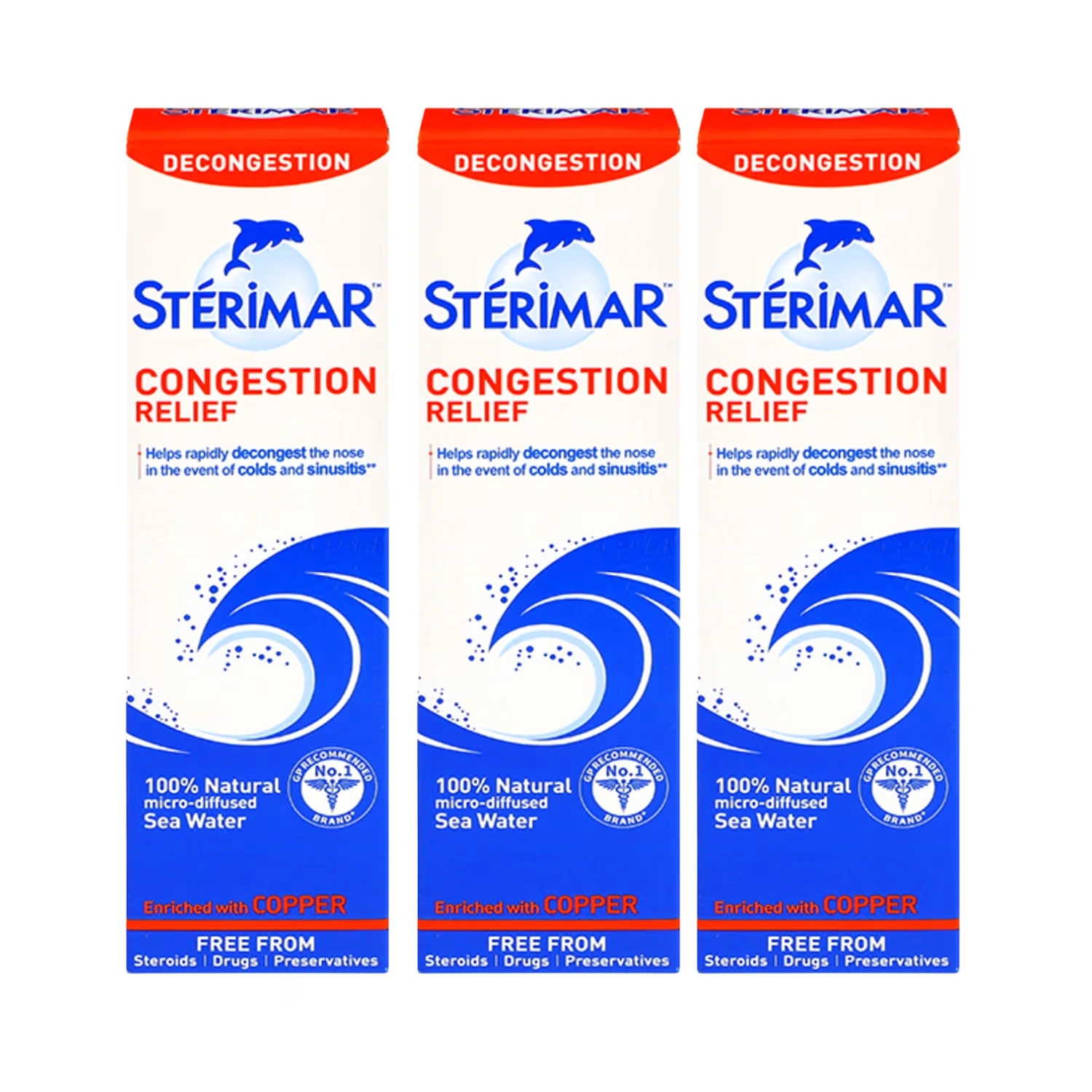 Sterimar Congestion Relief Nasal Spray 100ml x 3 Pack