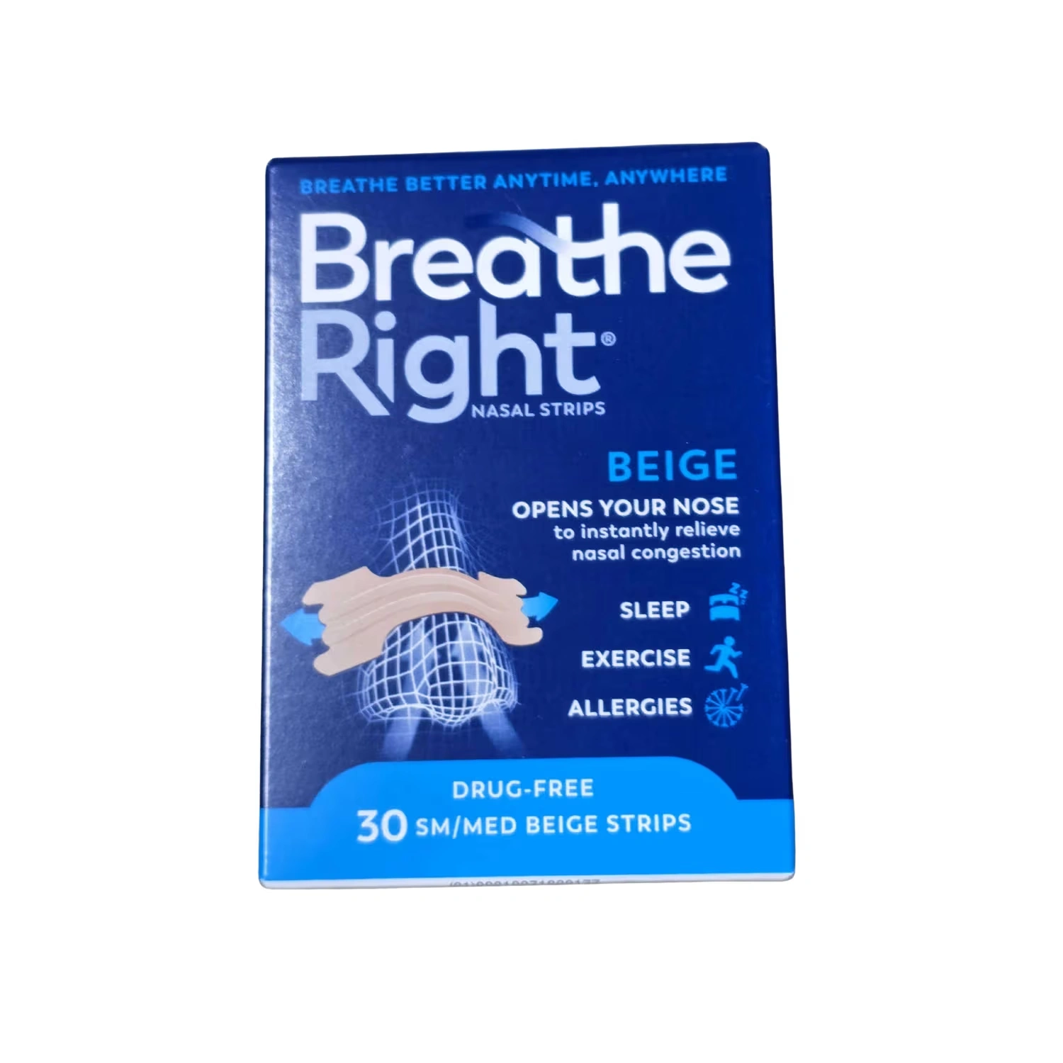 Breathe Right Nasal Strips Small/Medium 30 Pieces x 3 Packs