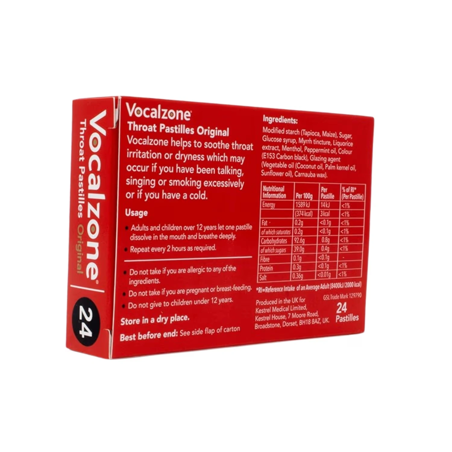 Vocalzone Original - 24 Throat Pastilles (Pack of 6)