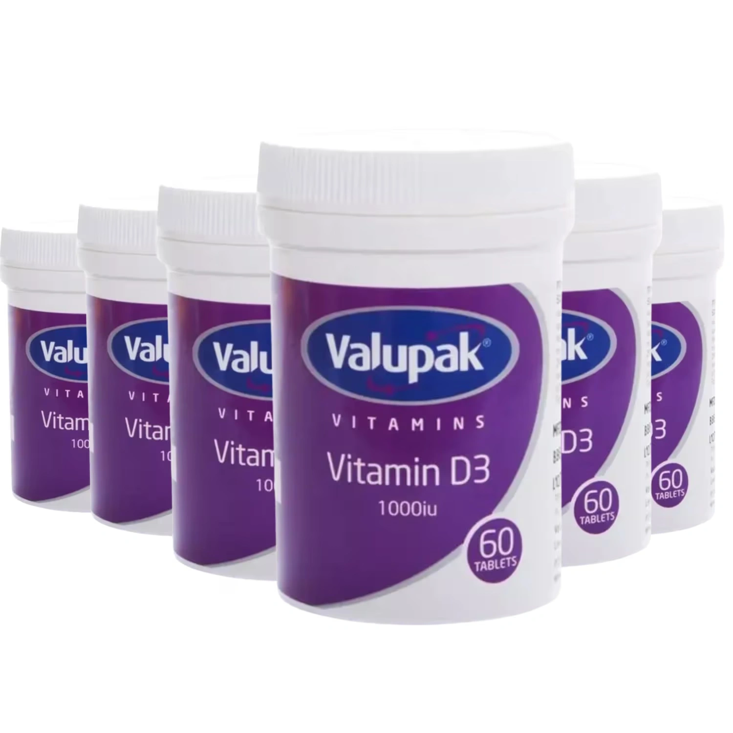 Valupak Vitamin D Tablets 1000iu - 60 Tablets (Pack of 6)