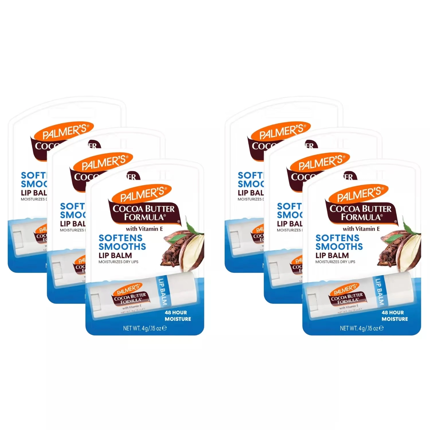 Palmers Cocoa Butter Formula Moisturizing Lip Balm SPF15, 4g  x 6 Packs