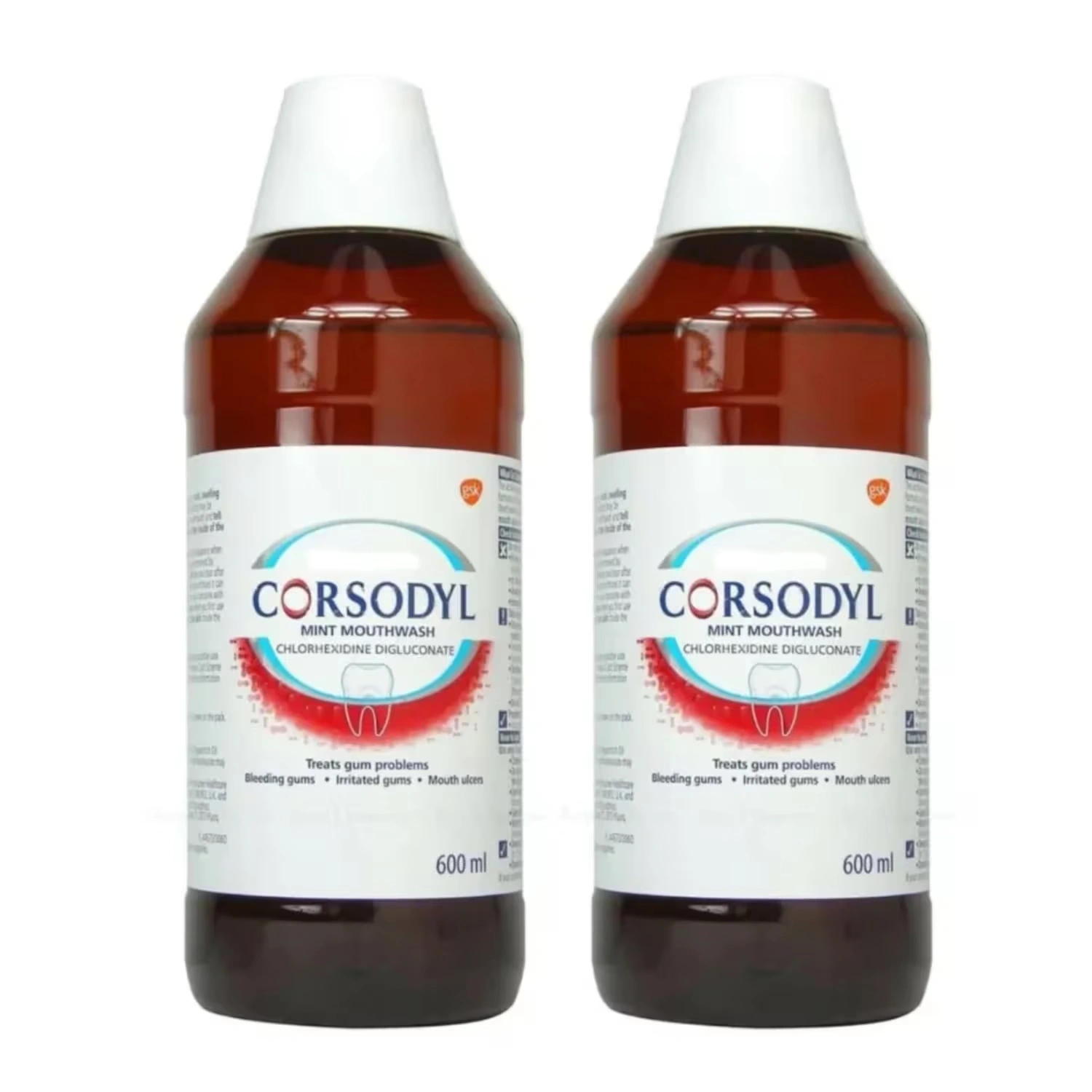 Corsodyl Mint Mouthwash 600ml x 2 Packs