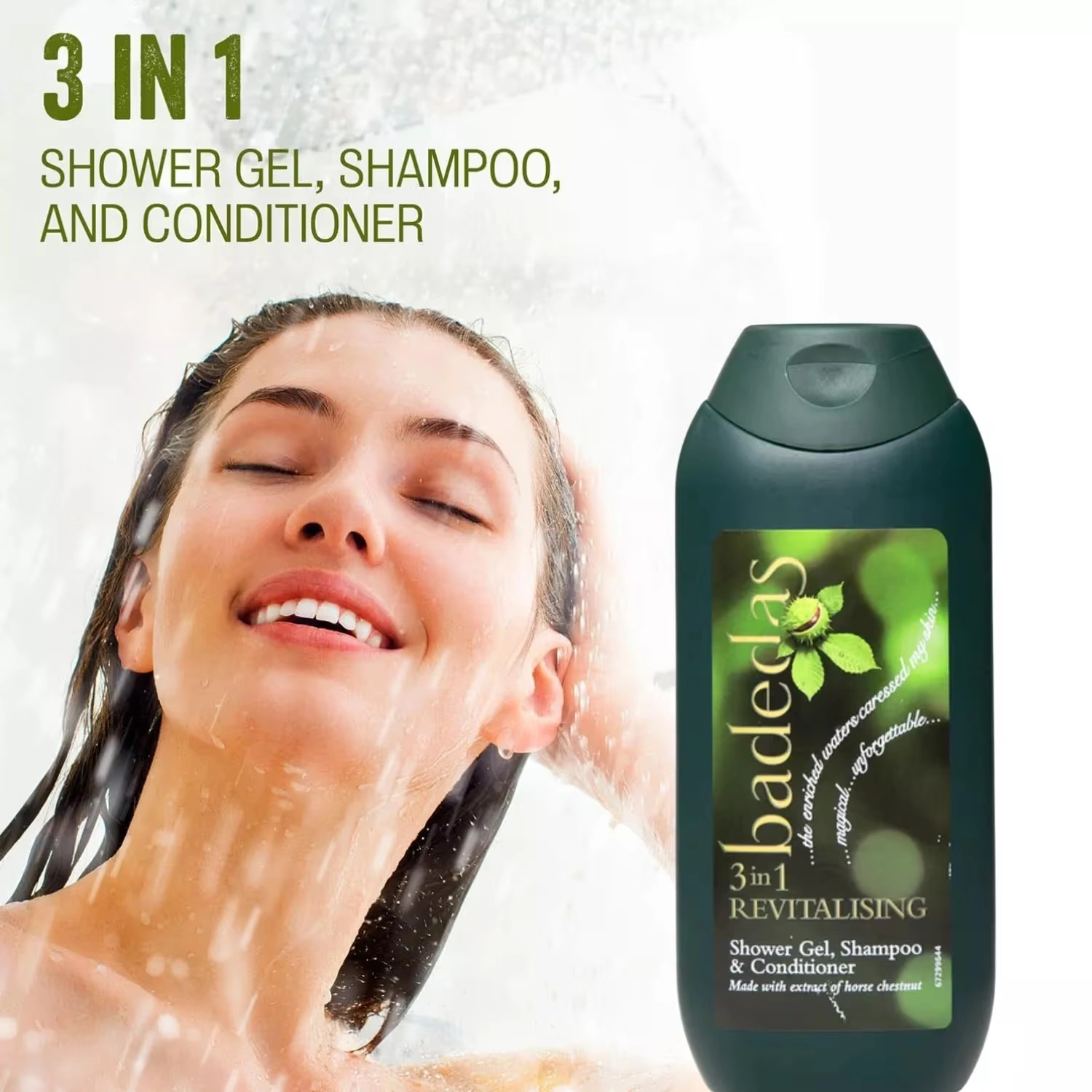 Badedas 3 in 1 Revitalising Shower Gel, Shampoo & Conditioner 200ml x 6 Packs