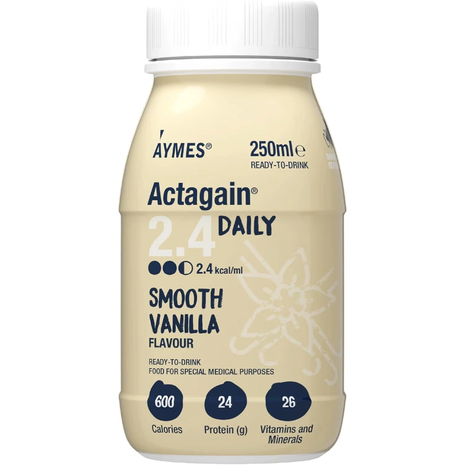 Aymes Actagain 600 Vanilla Singles 250ml x 6 Packs