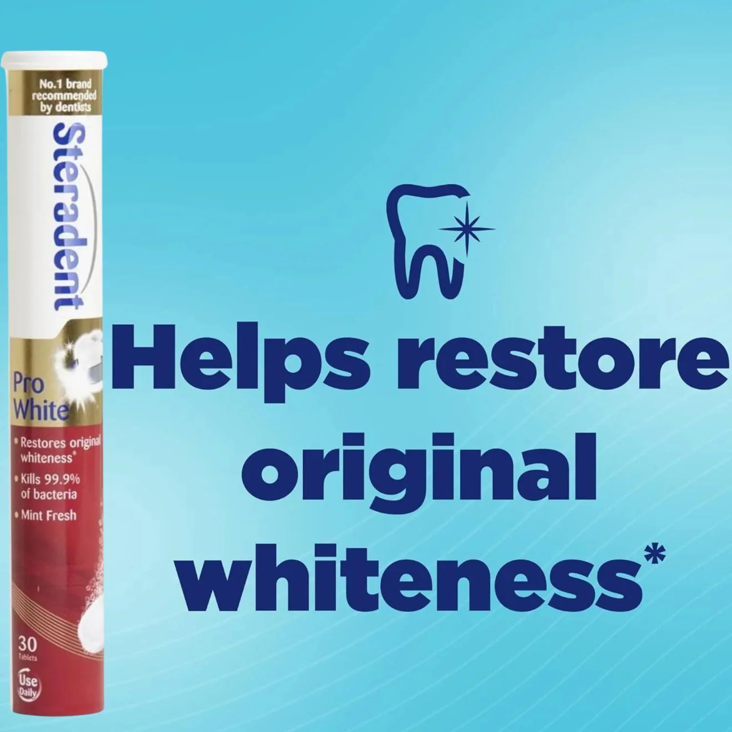 Steradent Pro White Denture cleanser 30 Tablets