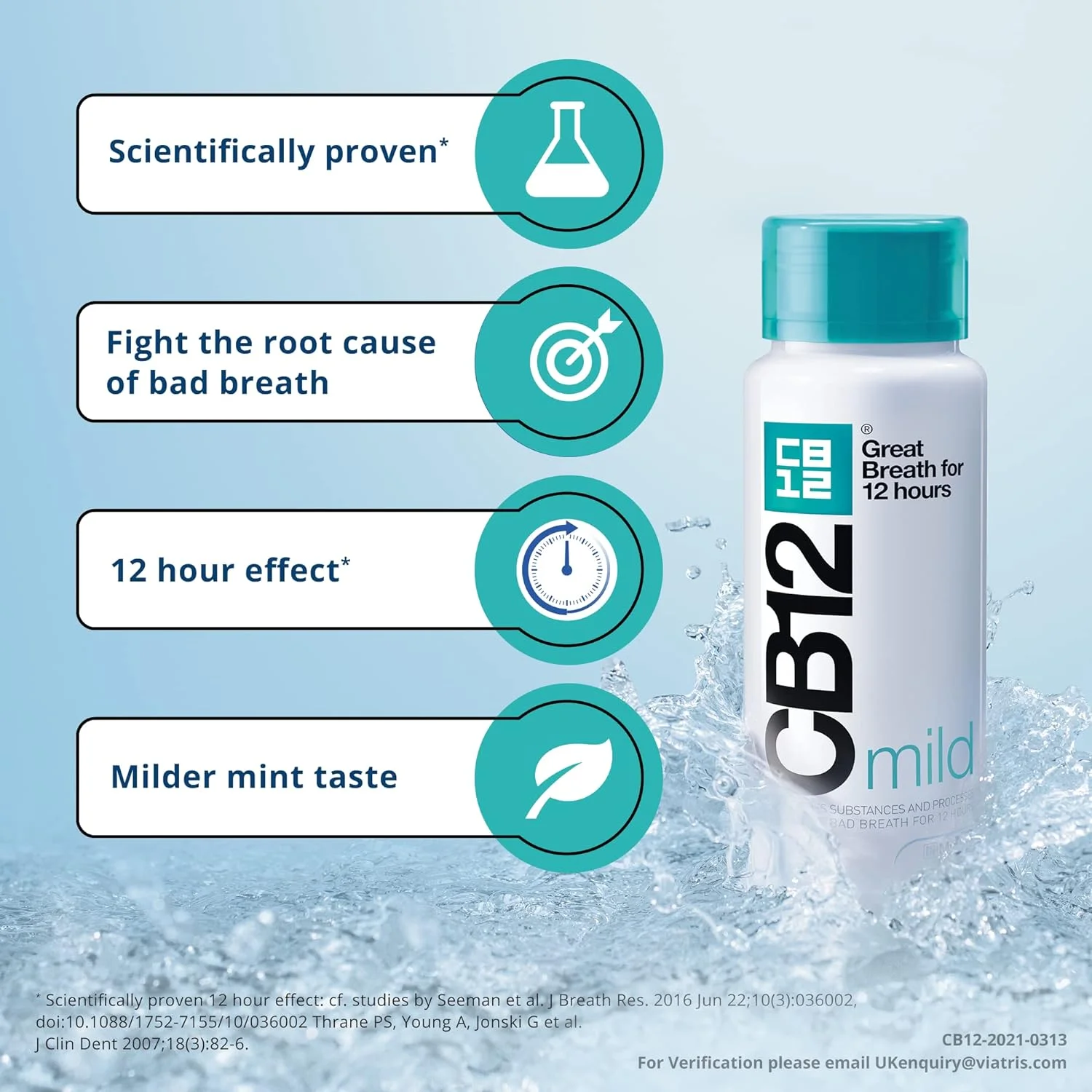 CB12 Mouthwash Green Mild Mint 250ml