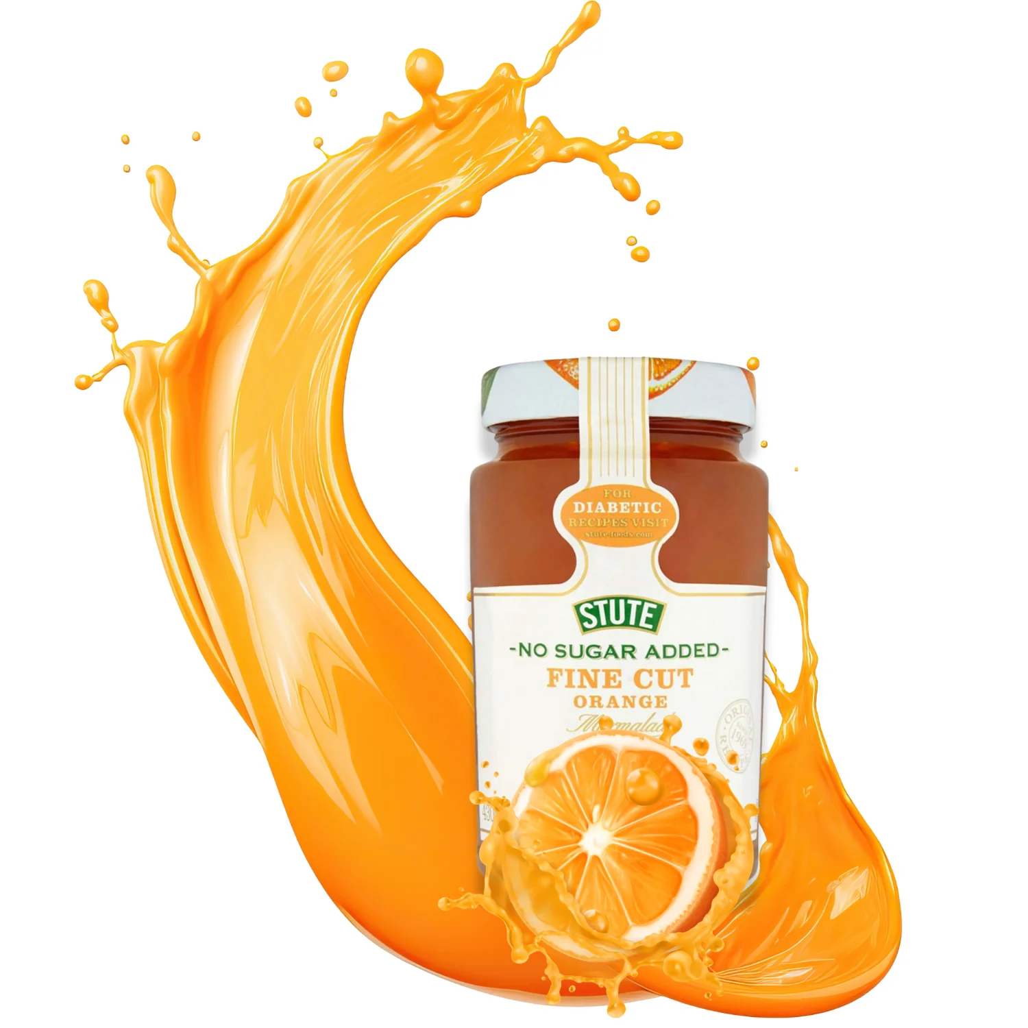 Stute No Sugar Added Fine Cut Orange Marmalade 430g