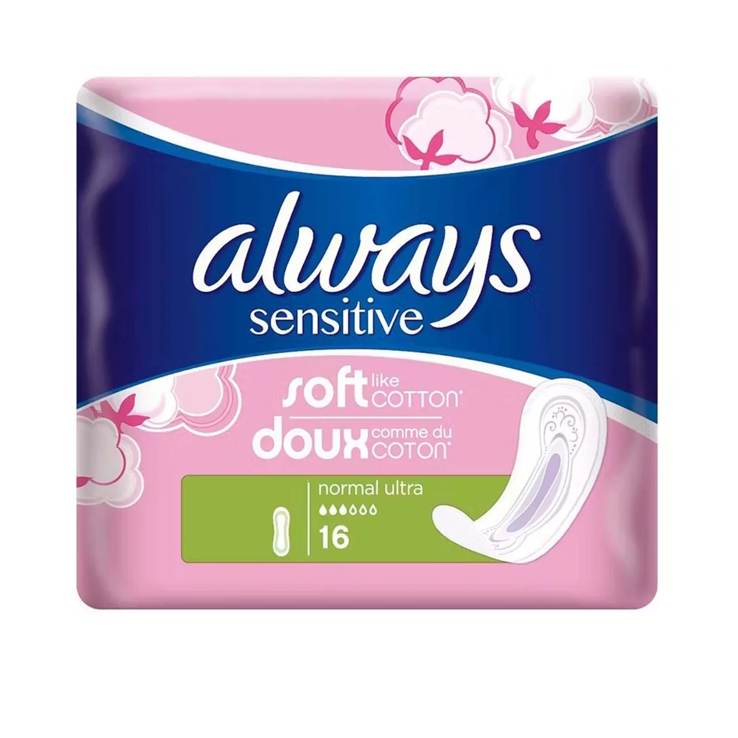 Always Sensitive Normal Ultra Soft Cotton 16 Pads