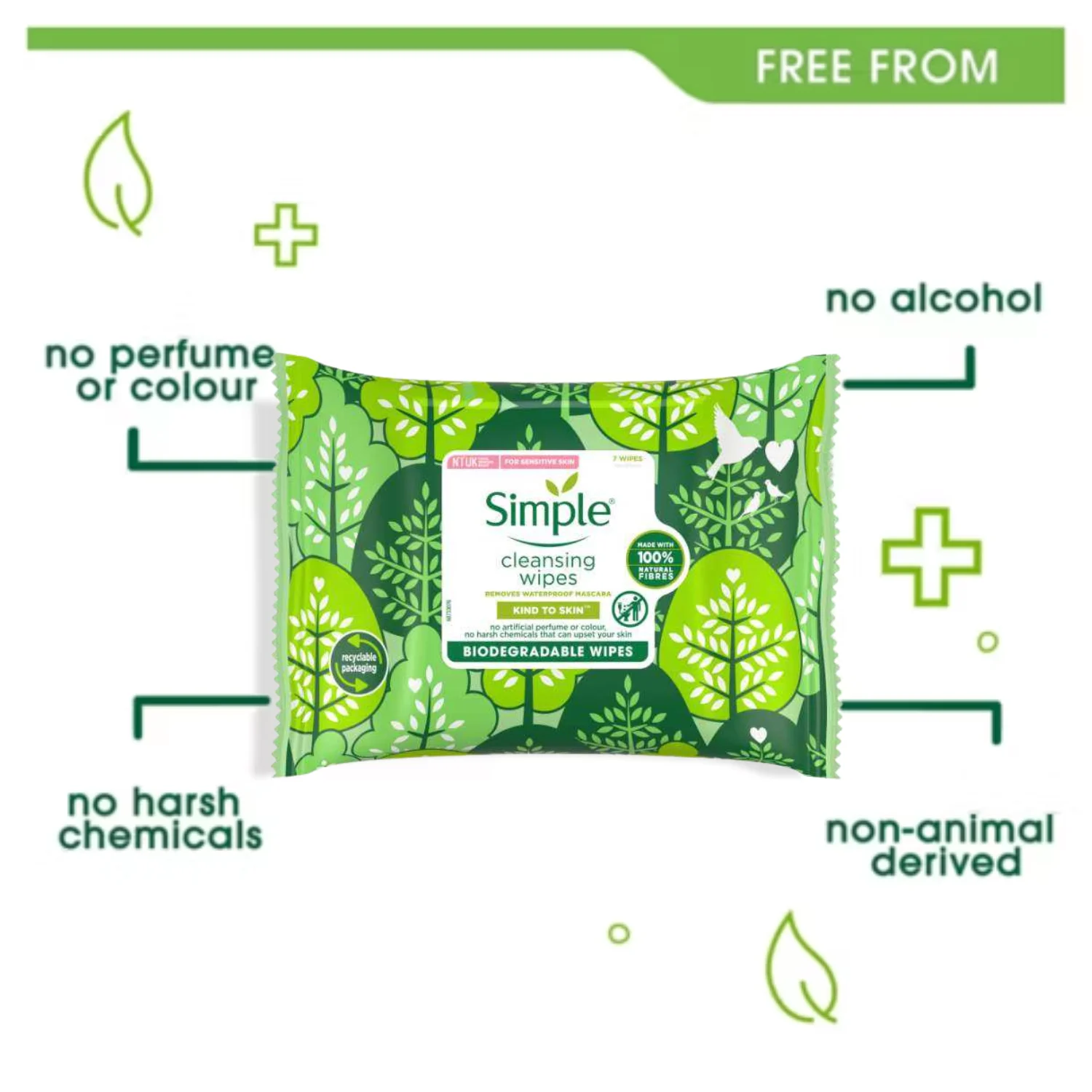 Simple Kind to Skin Cleansing Facial Wipes 7 wipes