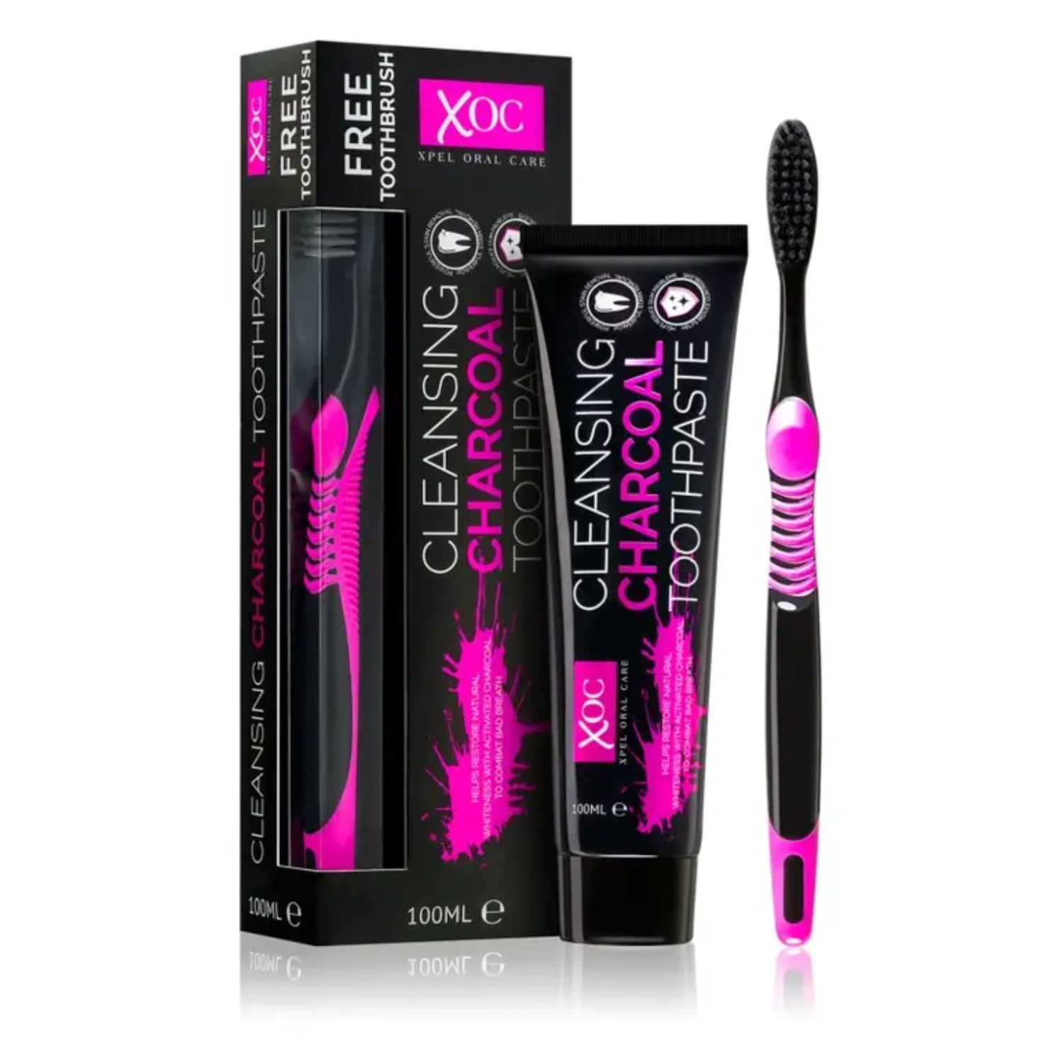 Xpel Oral Care Cleansing Charcoal Toothpaste 100 ml + Toothbrush