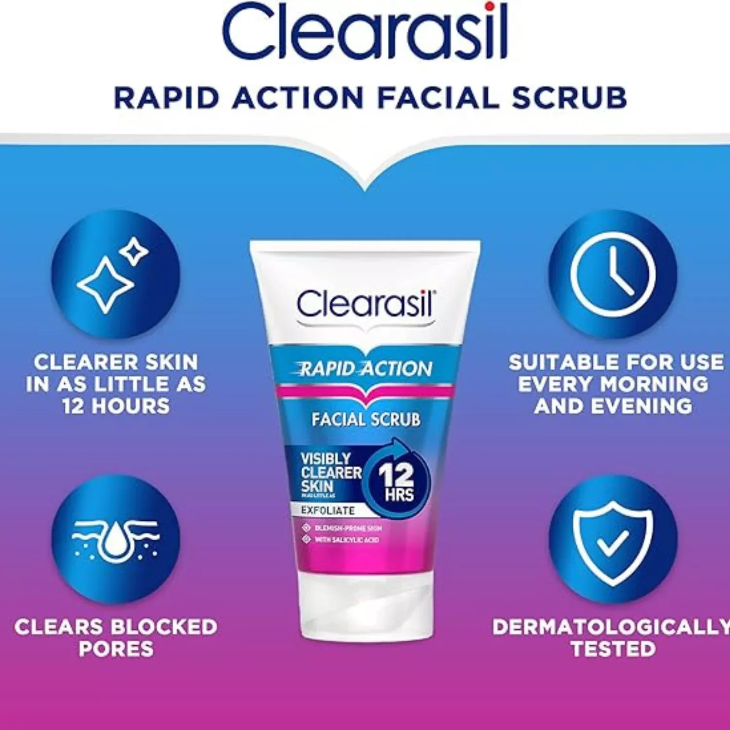 Clearasil Ultra Rapid Action Acne Exfoliating Face Scrub125ml