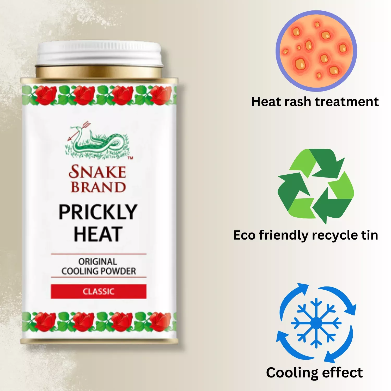 Snake Brand Prickly Heat Powder 140g