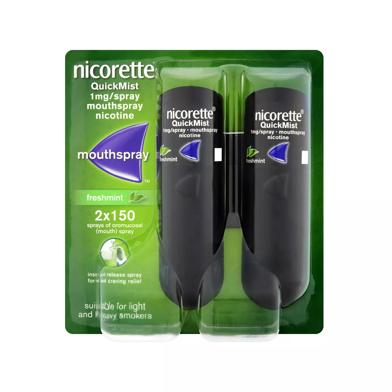 Nicorette Quickmist 1mg Freshmint Mouthspray 2 X 150 Spray