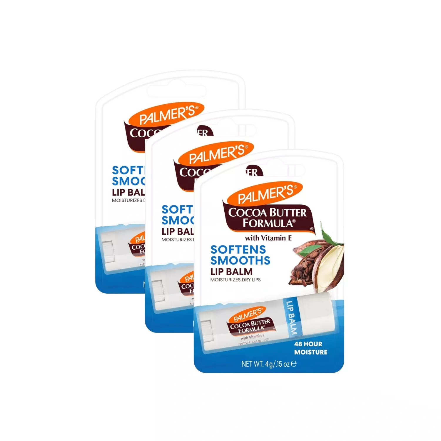 Palmer’s Cocoa Butter Formula Moisturizing Lip Balm SPF 15, 4g x 3 Packs