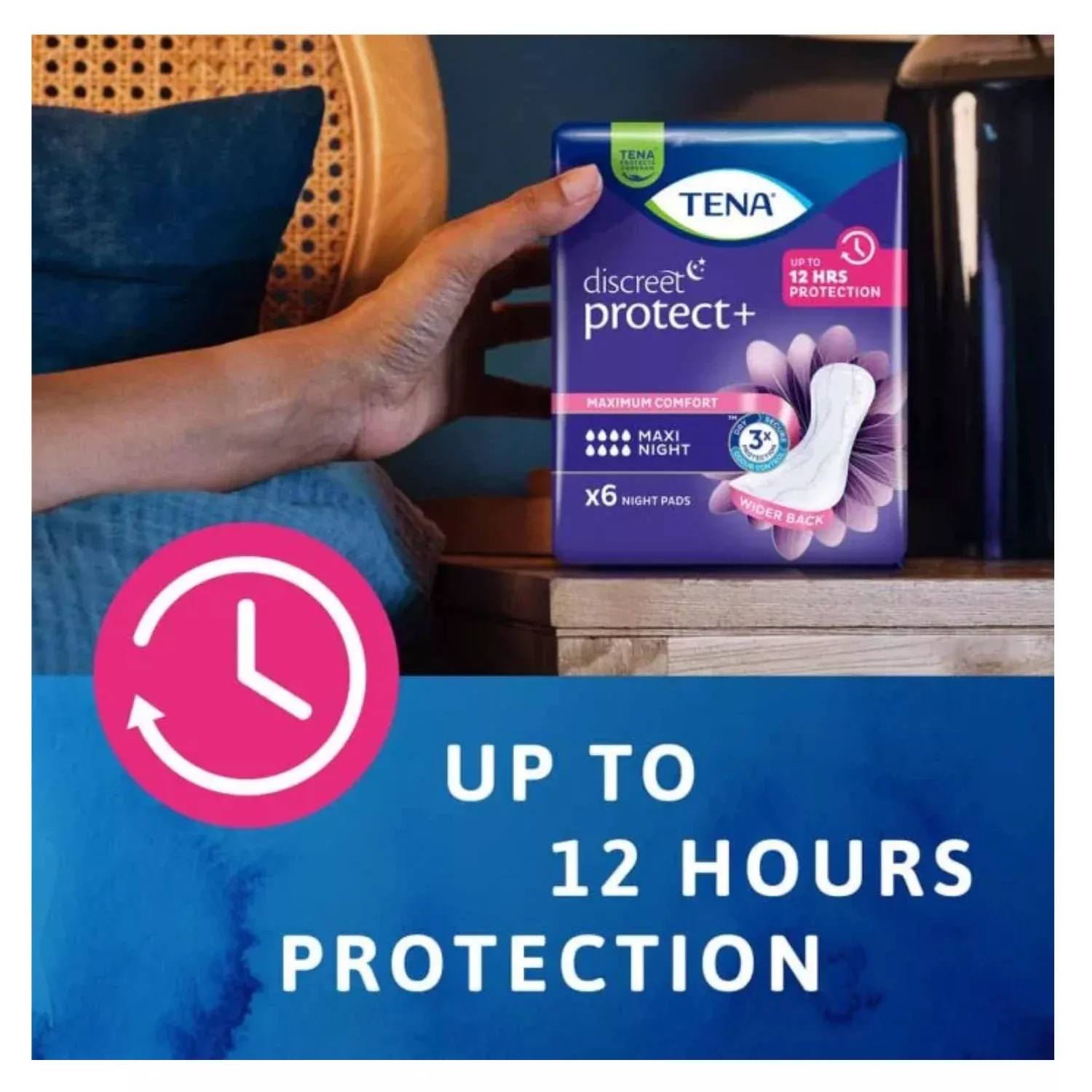 Tena Lady Discreet Maxi Night Pads 6 Pack
