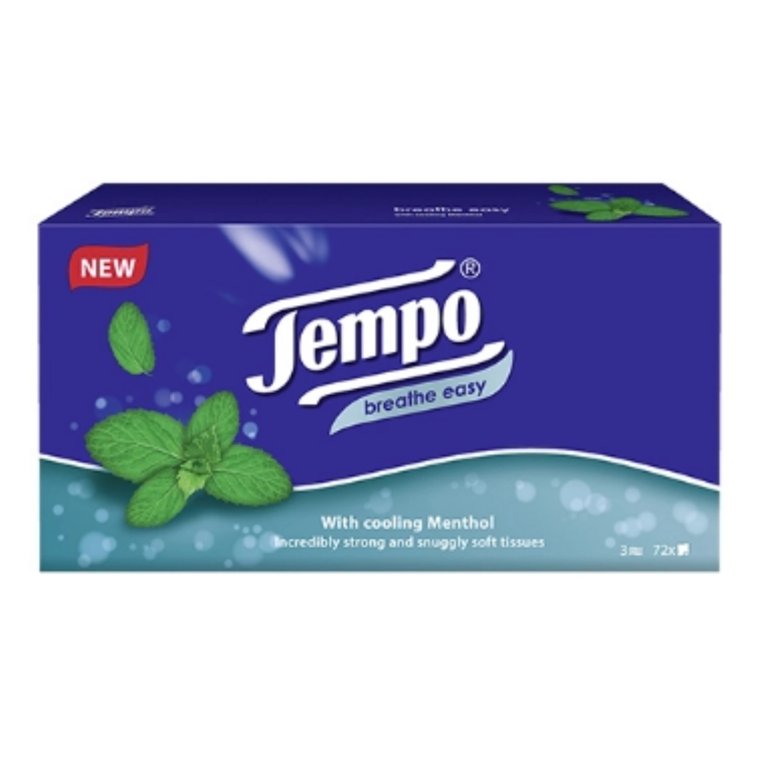 Tempo Breathe Easy Tissues with Cooling Menthol 72 Tissue