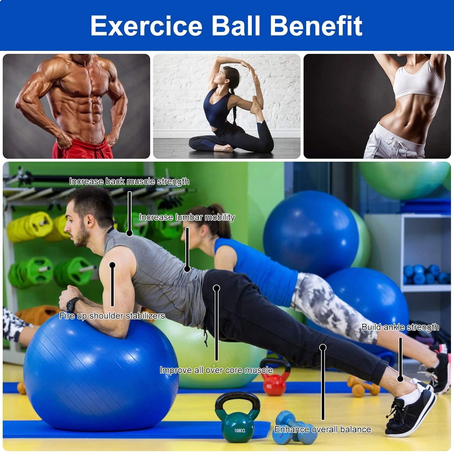 Kemket Exercise Ball Yoga Fitness Pregnancy & Birthing 85cm