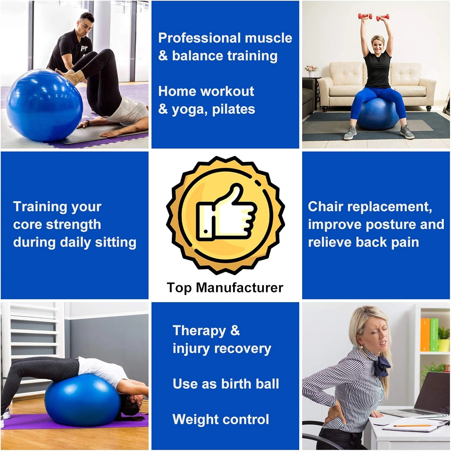 Kemket Exercise Ball Yoga Fitness Pregnancy & Birthing 85cm