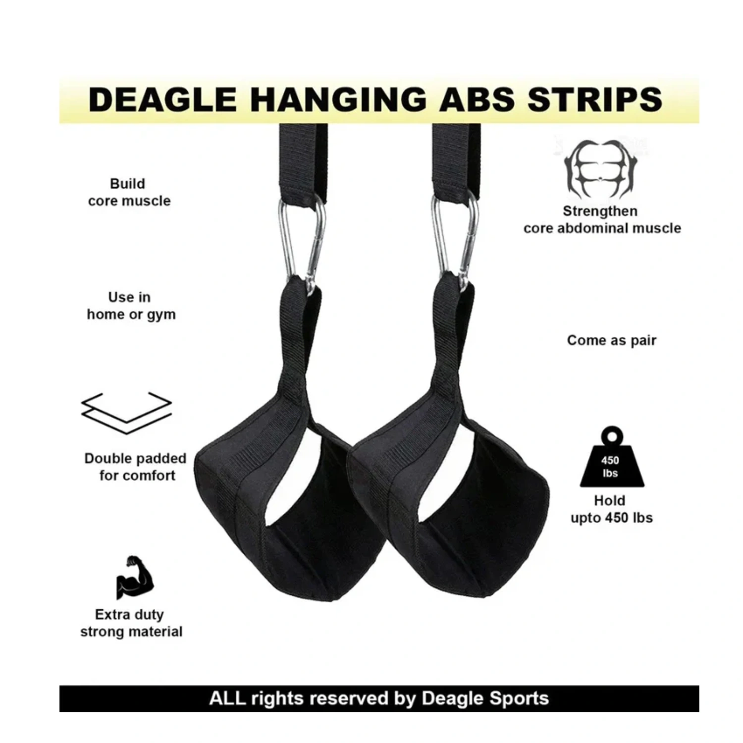 Kemket AB Abdominal Hanging Door Straps Weight Lifting Home Gym Fitness