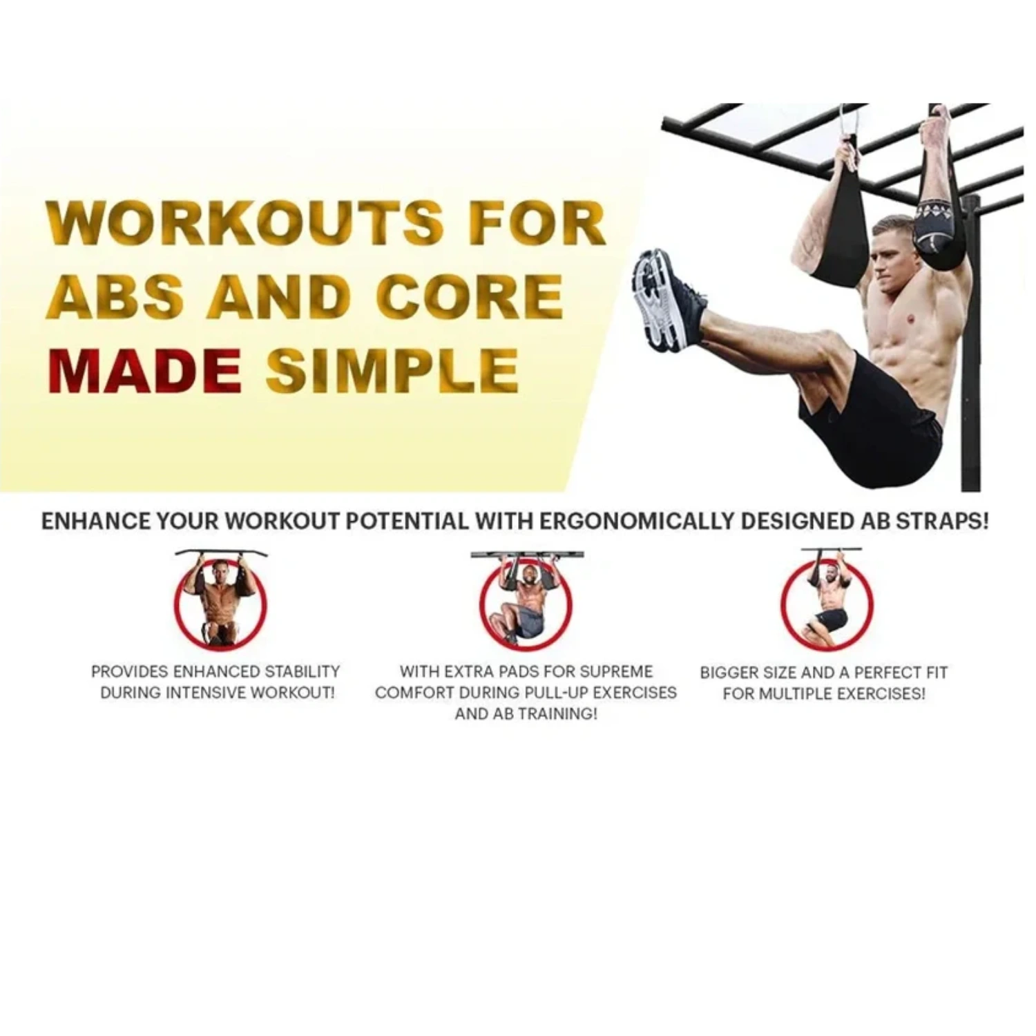 Kemket AB Abdominal Hanging Door Straps Weight Lifting Home Gym Fitness
