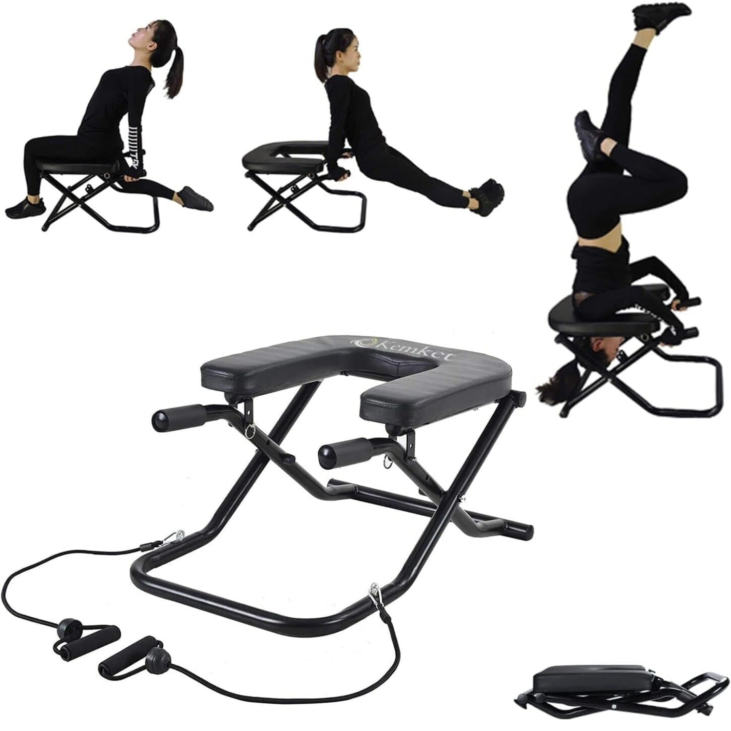 Kemket Yoga Headstand Bench Exercise Inversion Stool PU Workbench Upside Down Chair