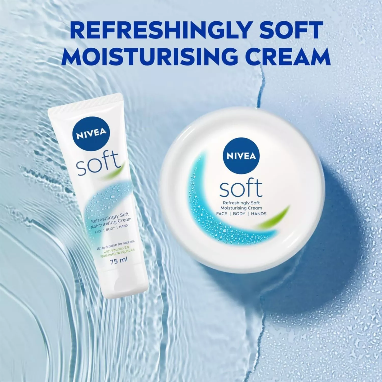 Nivea Soft Moisturiser Cream for Face, Hands & Body 75ml