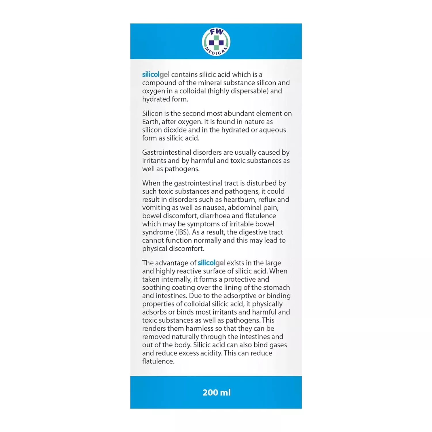 Silicol gel colloidal silicic acid 200ml