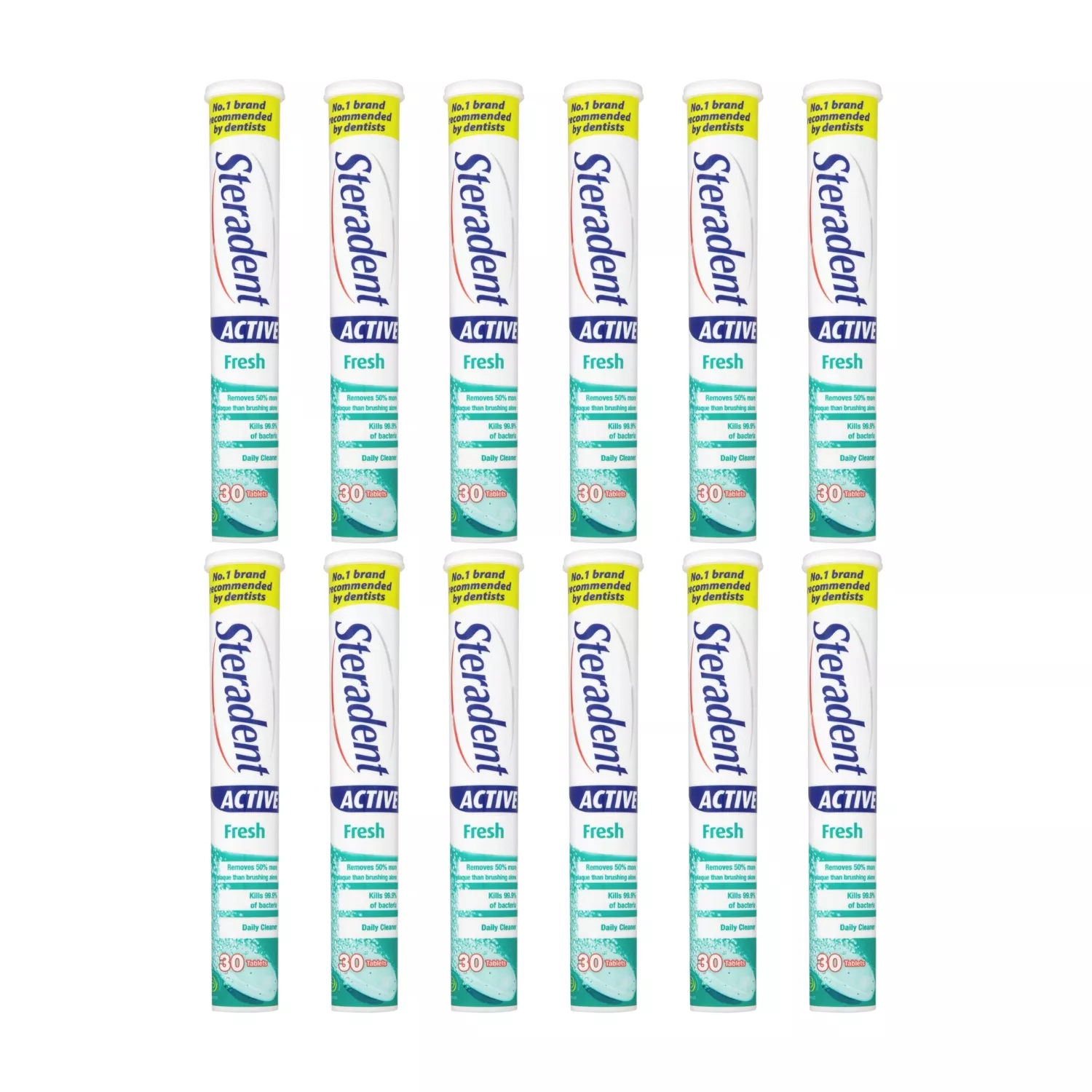 Steradent Active Fresh Denture Cleaner 30 Tablets – Pack Of 12