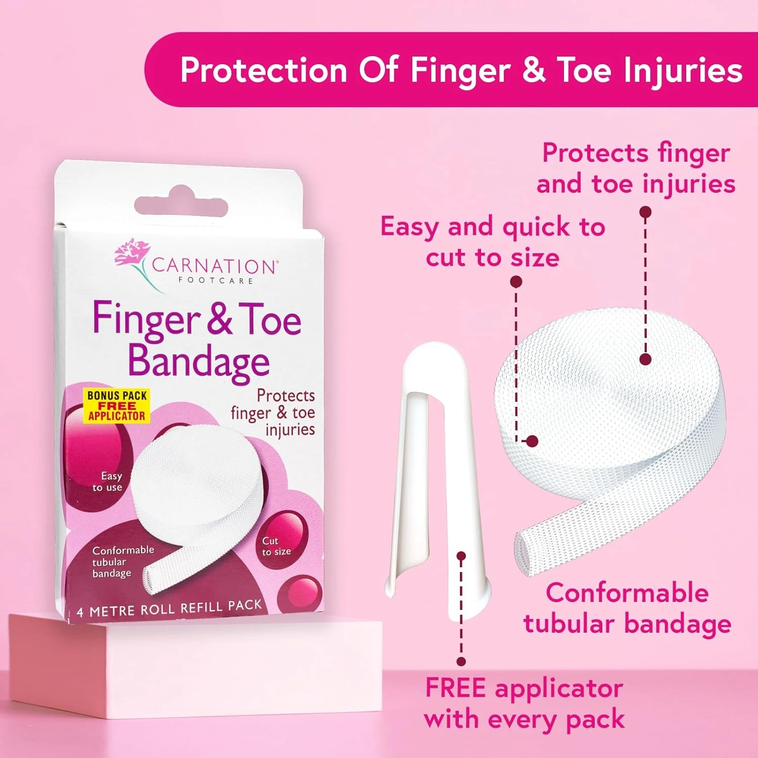 Carnation Finger Toe Bandage 4 meter