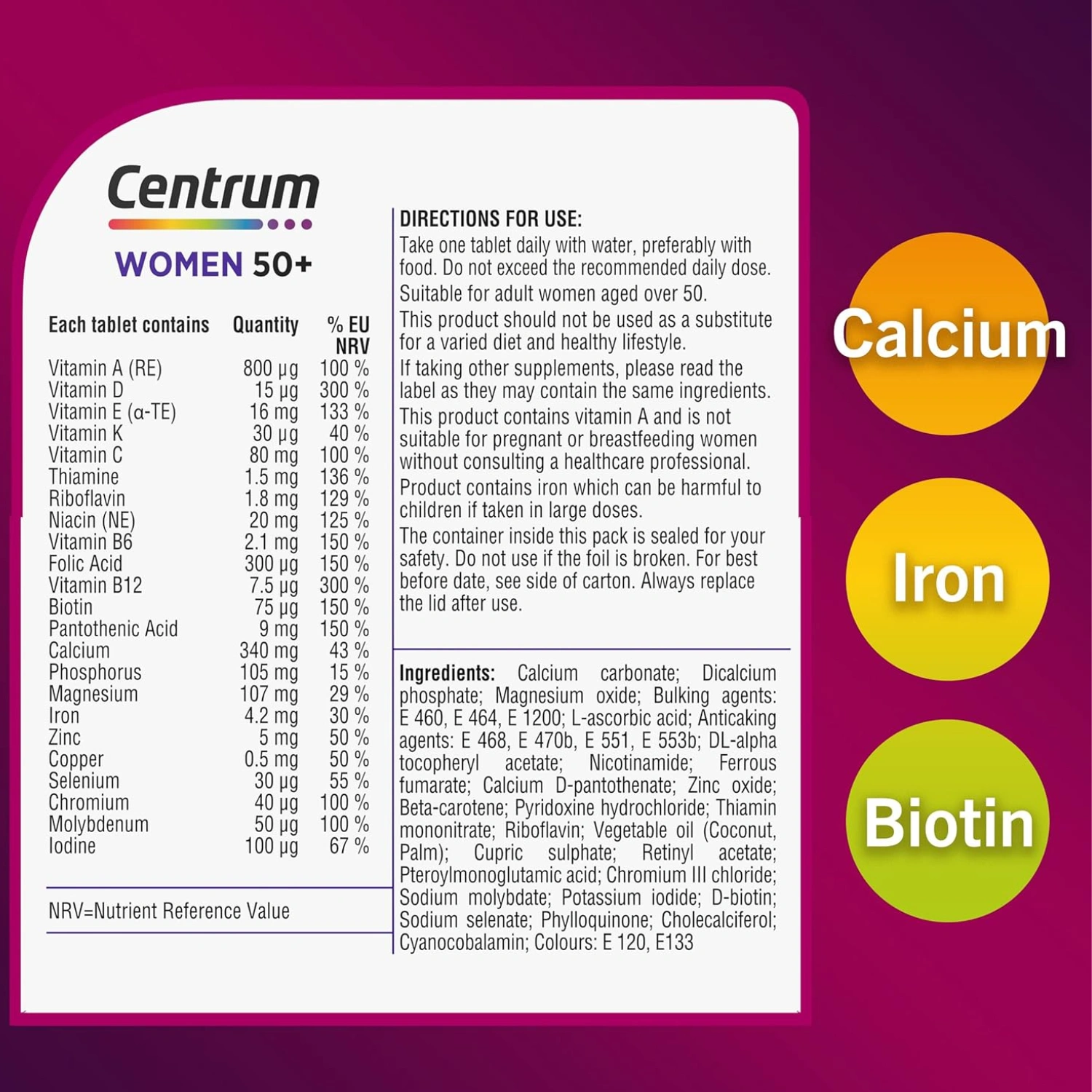 Centrum women 50 multivitamin tablets 30 count 1