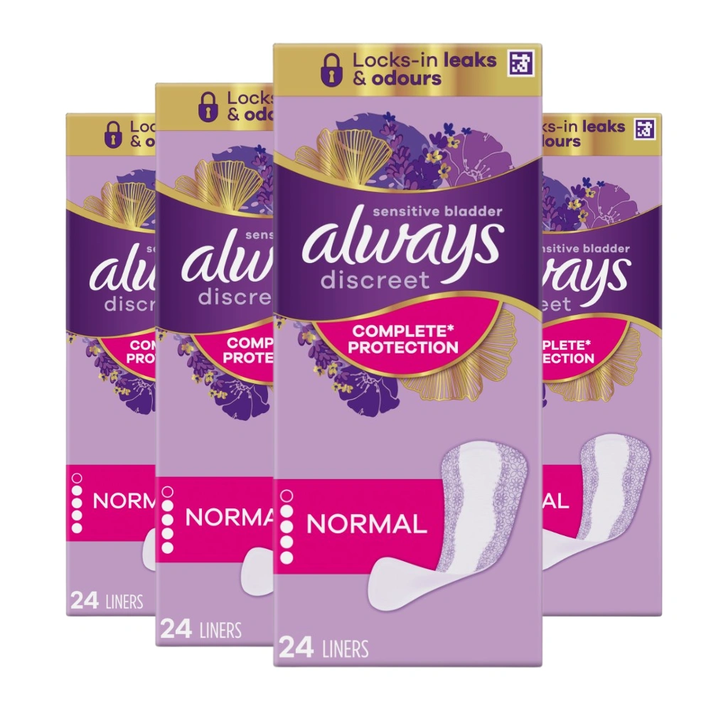 Always Discreet Normal 24 Liners – Pack of 4