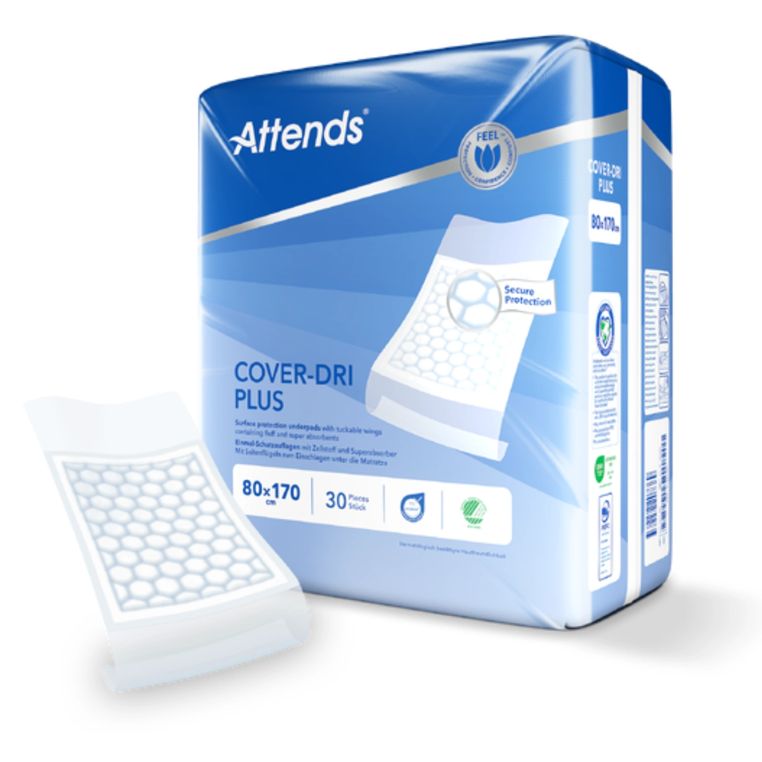 Attends Cover Dri Plus Disposable Bed Pads (80 x 170 cm) 30s