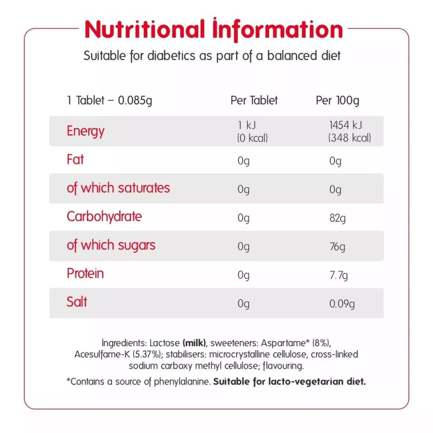 Canderel sweetener zero calorie 300 tablets 6