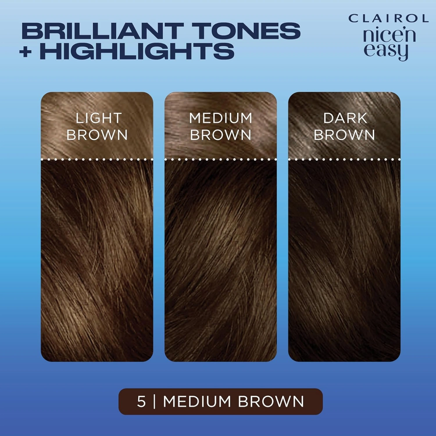 Clairol nicen easy hair dye 5 medium brown 6