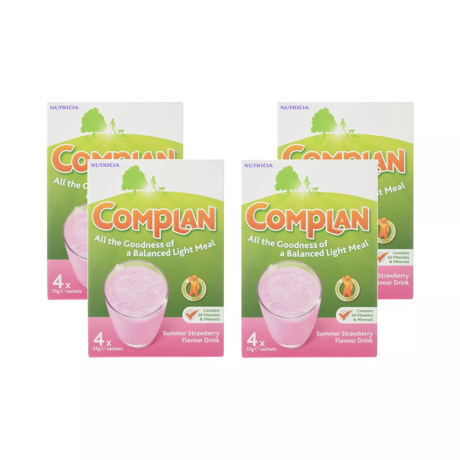 Complan Strawberry Flavour Nutritional Drink 4x55G – Pack of 4