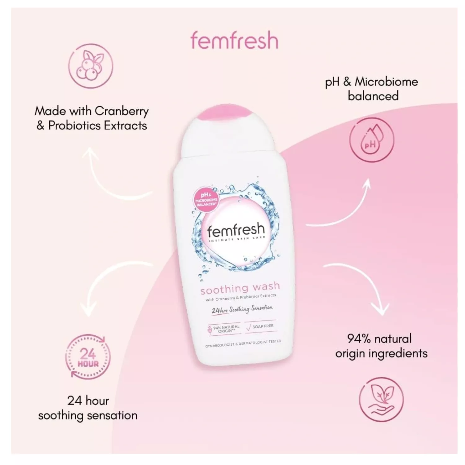 Femfresh soothing wash 250ml 4