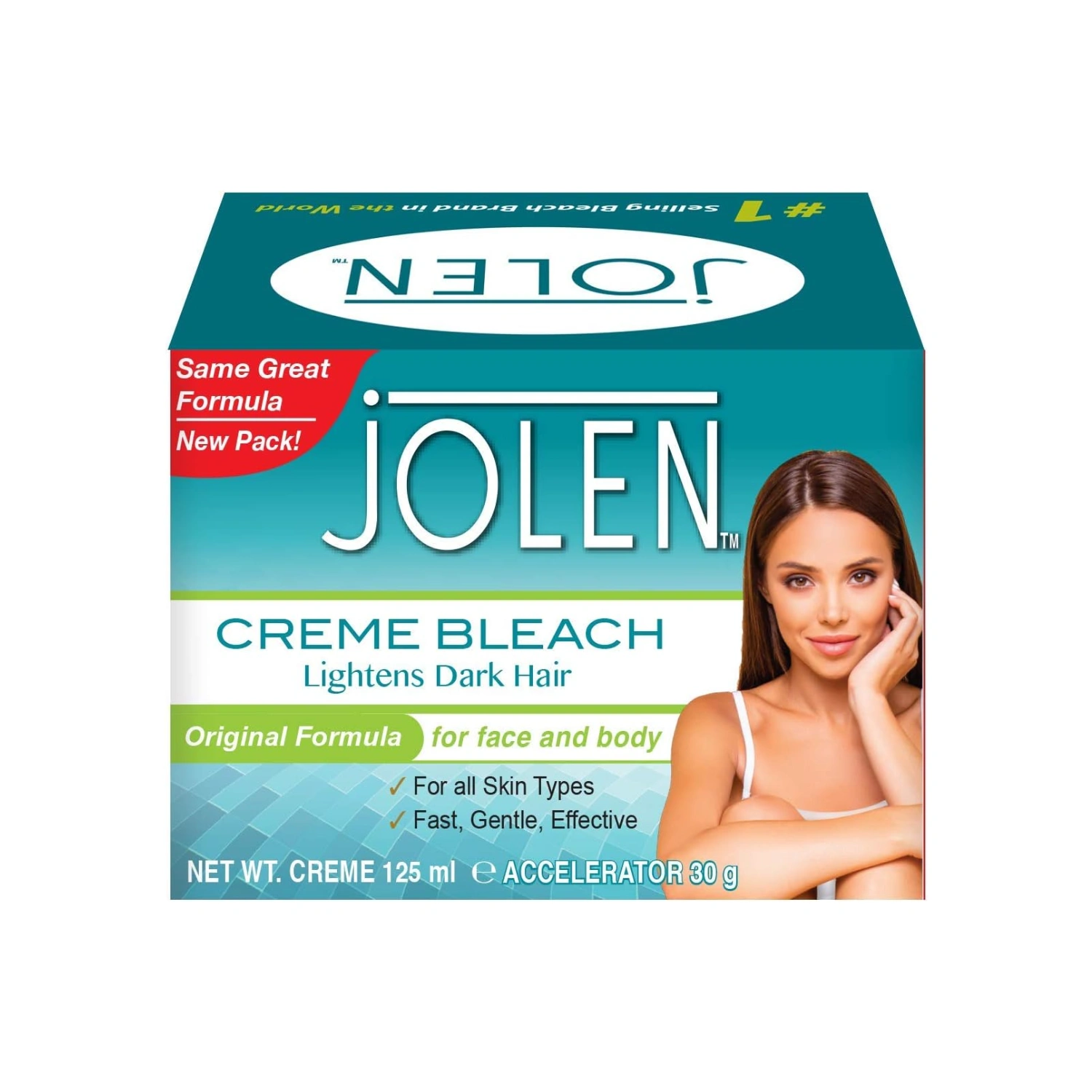 Jolen Creme Bleach Lightens Dark Hair. Original Formula for Face and Body Hair 125ml