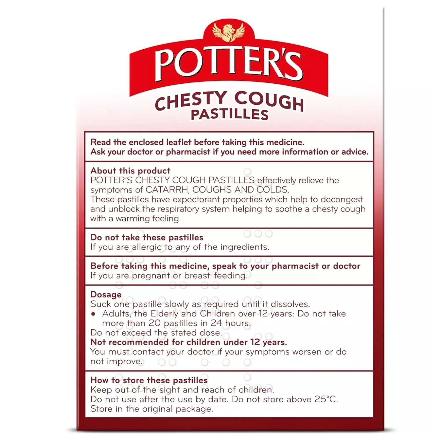 Potters chesty cough 20 pastilles non drowsy 2