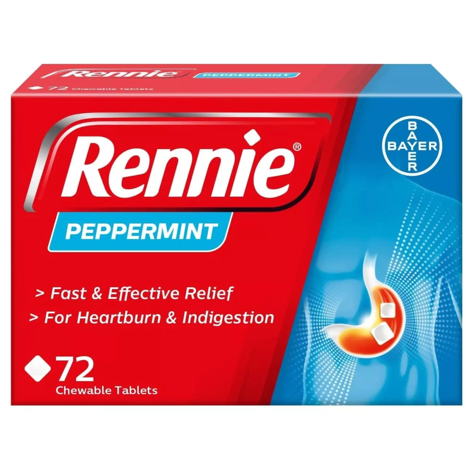 Rennie Peppermint 72 Tablets